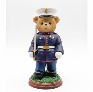 EUC Vintage Hamilton Collection Dress Blues Semper Fi USMC Bear Figurine!!